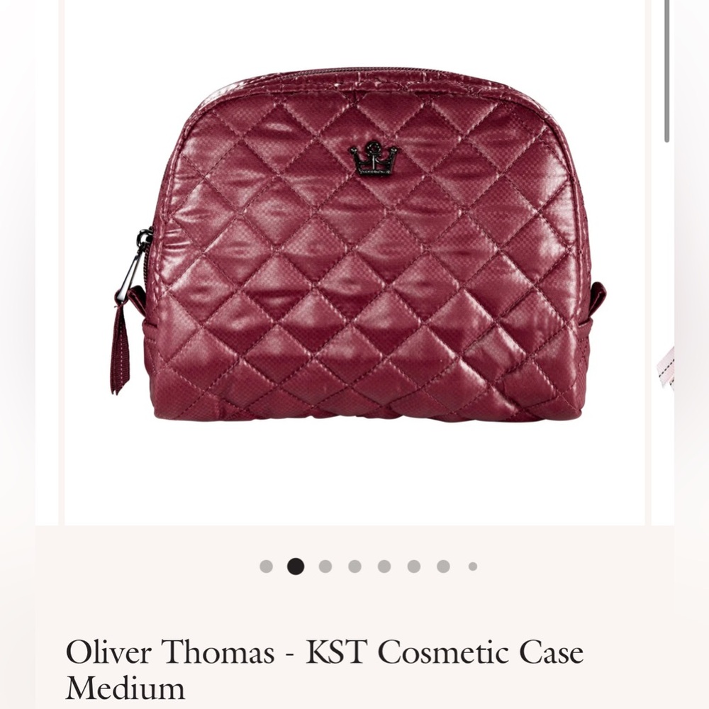 Oliver Thomas medium cosmetics bag - Bordeaux - beautiful wine color